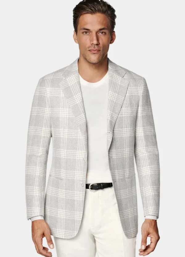 Suitsupply Blazers*Blazer Havana coupe Tailored gris clair à carreaux