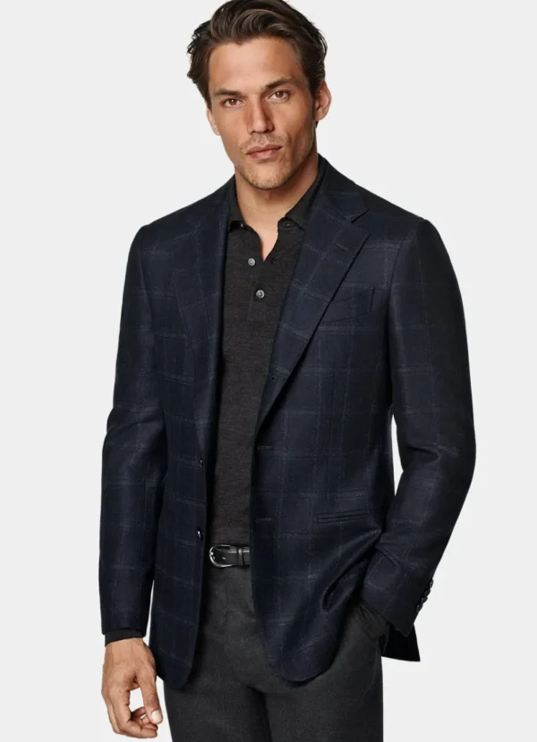 Suitsupply Mariage Chic Décontracté | Blazers*Blazer Havana coupe Tailored bleu marine à carreaux