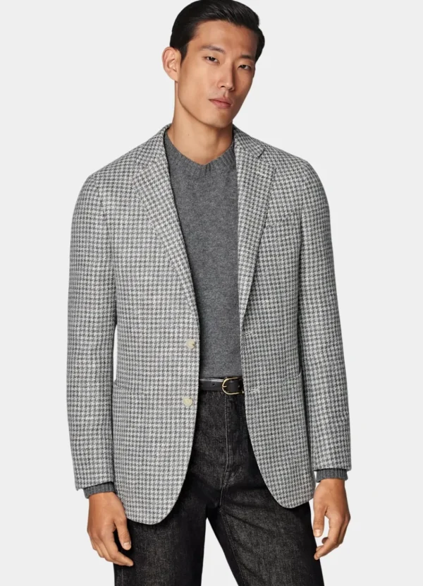 Suitsupply Blazers*Blazer Havana coupe Tailored gris foncé pied-de-poule