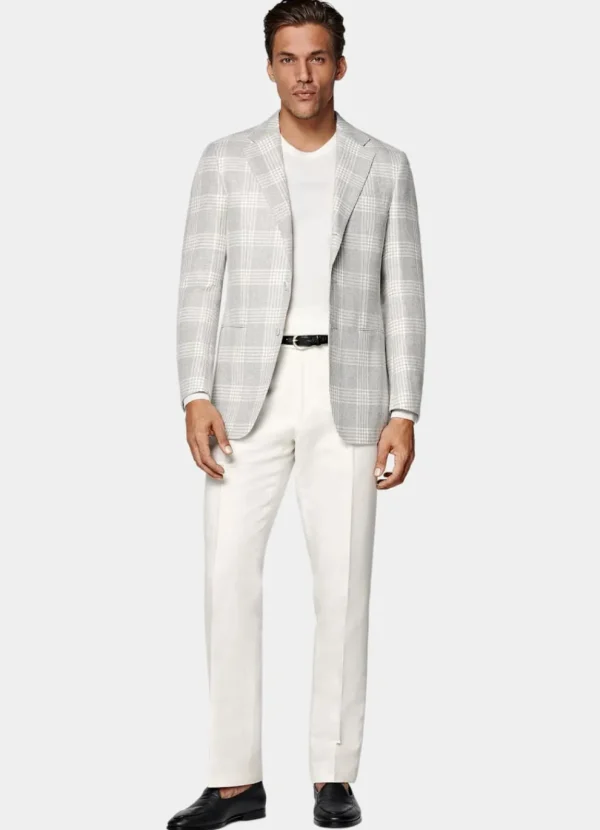 Suitsupply Blazers*Blazer Havana coupe Tailored gris clair à carreaux