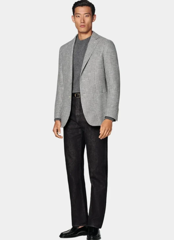 Suitsupply Blazers*Blazer Havana coupe Tailored gris foncé pied-de-poule