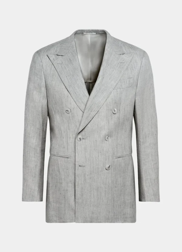 Suitsupply Mariage Chic Décontracté | Blazers*Blazer Havana coupe Tailored gris clair à chevrons