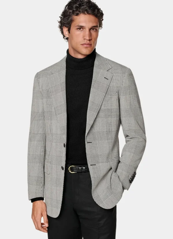 Suitsupply Blazers*Blazer Milano coupe Tailored noir à carreaux