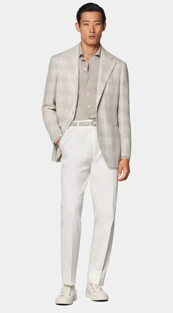 Suitsupply Mariage Chic Décontracté*Blazer Roma coupe Relaxed taupe clair à carreaux