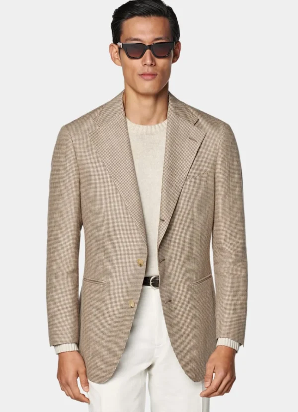 Suitsupply Blazers*Blazer Roma coupe Relaxed marron moyen pied-de-poule