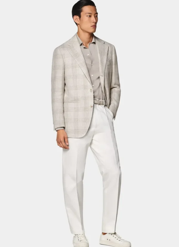 Suitsupply Mariage Chic Décontracté*Blazer Roma coupe Relaxed taupe clair à carreaux