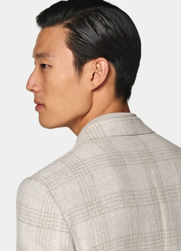 Suitsupply Mariage Chic Décontracté*Blazer Roma coupe Relaxed taupe clair à carreaux