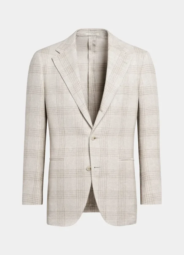 Suitsupply Mariage Chic Décontracté*Blazer Roma coupe Relaxed taupe clair à carreaux