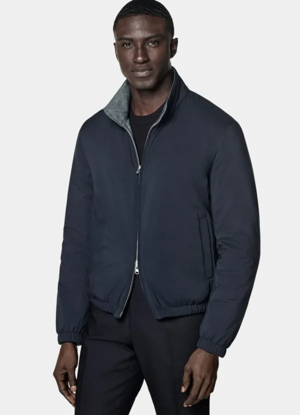 Suitsupply Bombers*Bomber réversible bleu marine