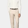 Suitsupply Chemises En Maille | Cardigans*Cardigan col polo à manches longues Merino blanc cassé