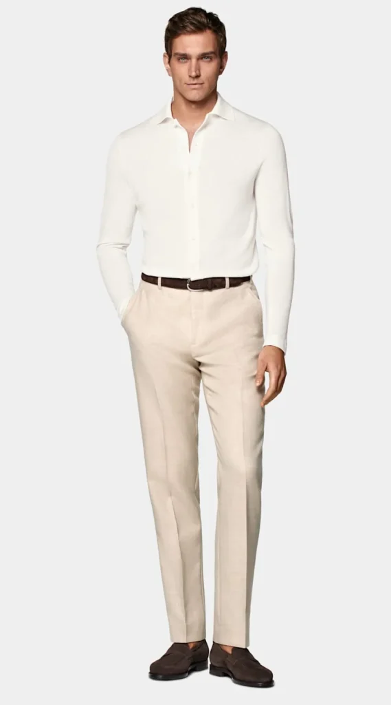 Suitsupply Chemises En Maille | Cardigans*Cardigan col polo à manches longues Merino blanc cassé