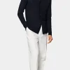 Suitsupply Chemises En Maille | Cardigans*Cardigan col polo à manches longues Merino bleu marine