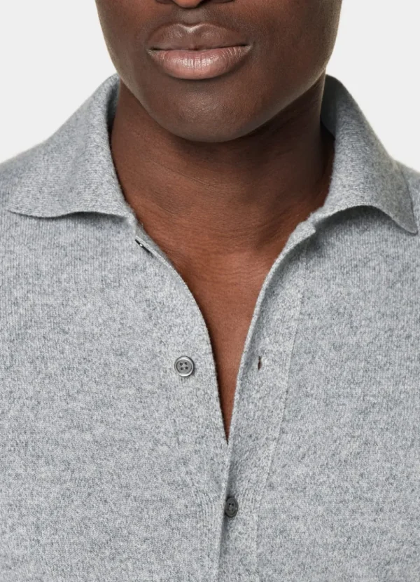 Suitsupply Chemises En Maille | Cardigans*Cardigan col polo à manches longues gris