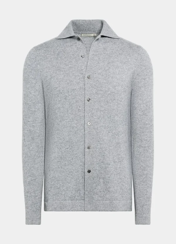 Suitsupply Chemises En Maille | Cardigans*Cardigan col polo à manches longues gris