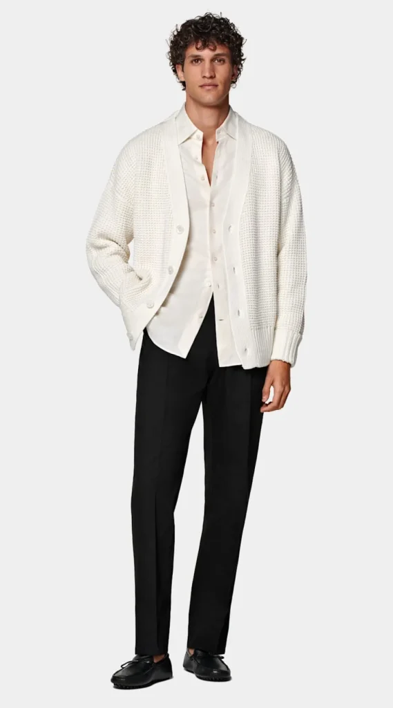 Suitsupply Cardigans*Cardigan oversize en crochet blanc cassé