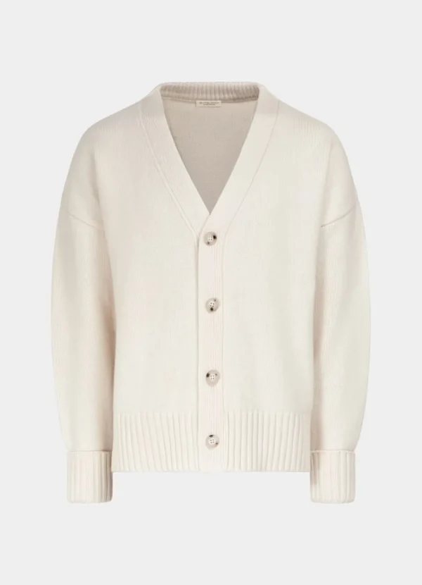 Suitsupply Cardigans*Cardigan oversize Merino blanc cassé