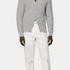 Suitsupply Pulls Zippés*Cardigan zippé côtelé gris clair