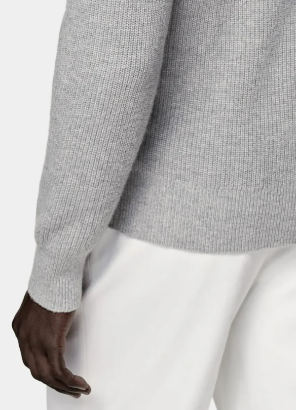 Suitsupply Pulls Zippés*Cardigan zippé côtelé gris clair