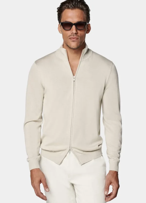 Suitsupply Pulls Zippés*Cardigan zippé marron clair