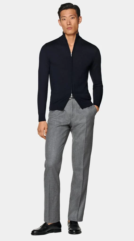 Suitsupply Pulls Zippés*Cardigan zippé Merino bleu marine