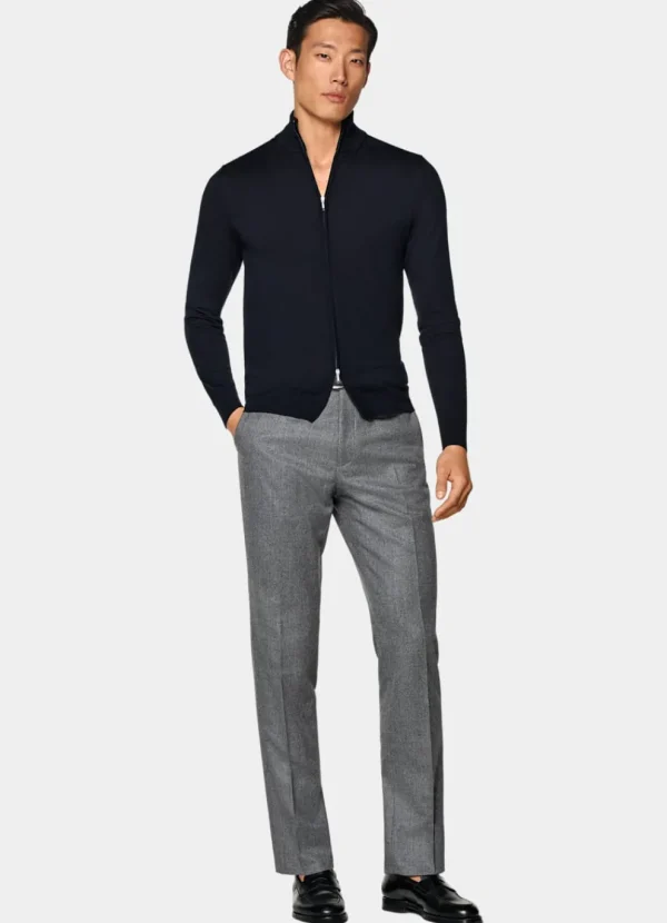 Suitsupply Pulls Zippés*Cardigan zippé Merino bleu marine