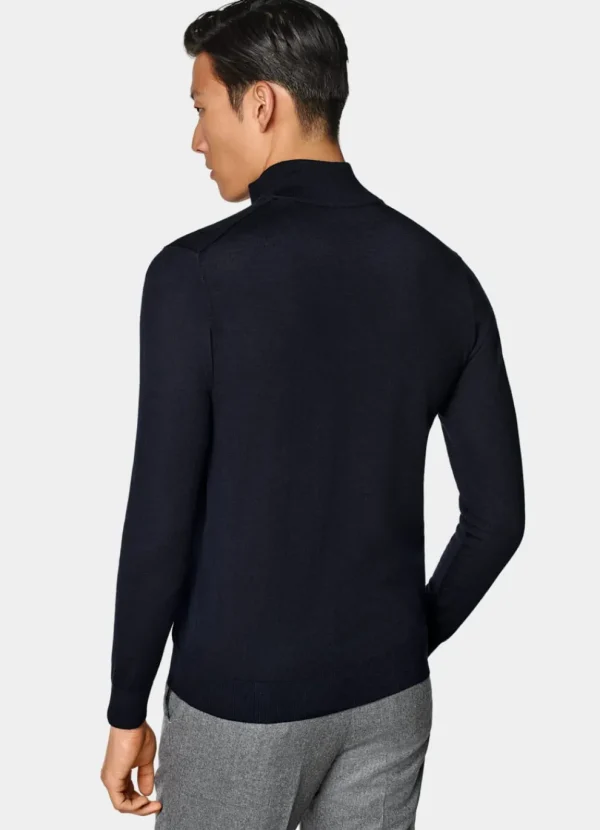 Suitsupply Pulls Zippés*Cardigan zippé Merino bleu marine