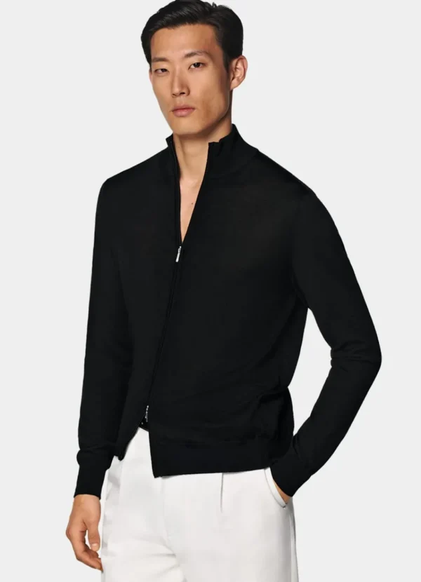 Suitsupply Pulls Zippés*Cardigan zippé Merino noir