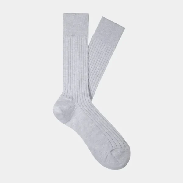 Suitsupply Chaussettes*Chaussettes classiques côtelées gris clair