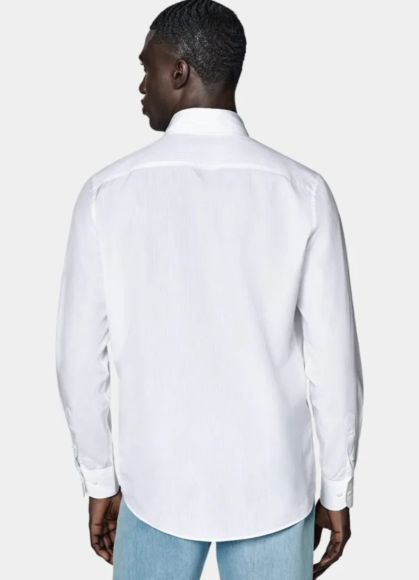 Suitsupply Chemises Décontractées*Chemise coupe ajustée blanche à rayures