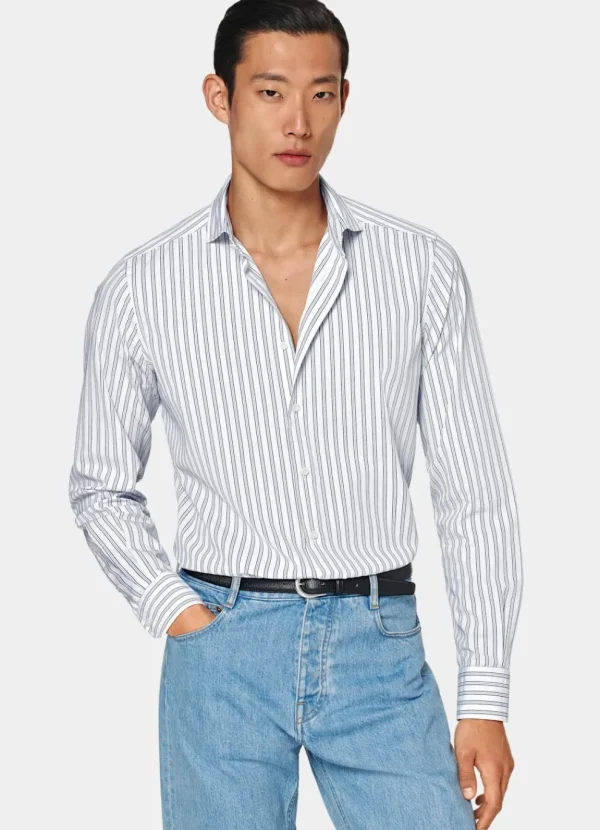 Suitsupply Chemises Décontractées*Chemise coupe ajustée bleu marine à rayures