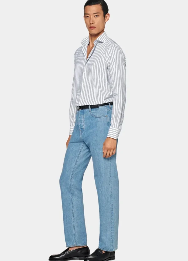 Suitsupply Chemises Décontractées*Chemise coupe ajustée bleu marine à rayures