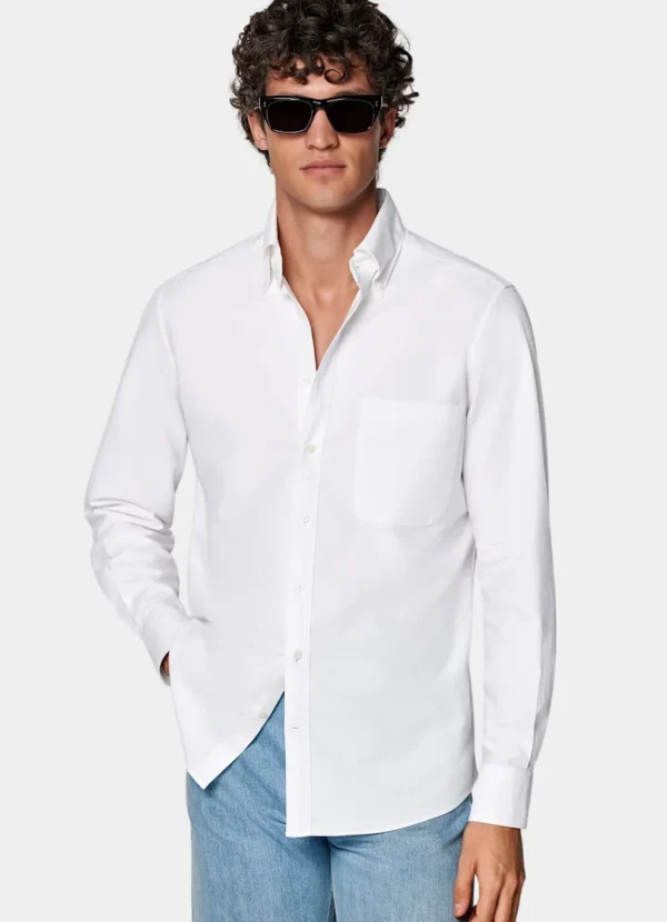 Suitsupply Chemises Décontractées*Chemise coupe ajustée en oxford blanche