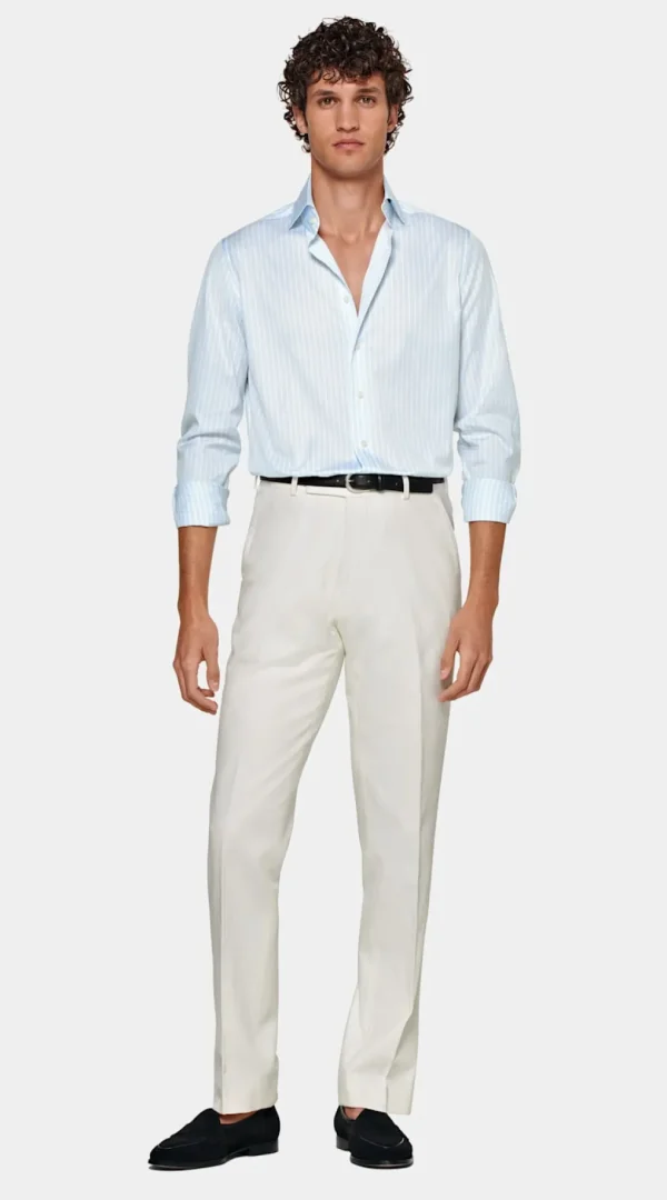 Suitsupply Chemises Classiques*Chemise coupe ajustée en popeline bleu clair à rayures