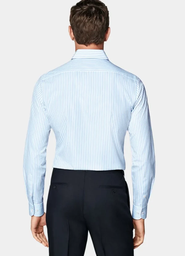 Suitsupply Chemises Classiques*Chemise coupe ajustée en popeline bleue à rayures