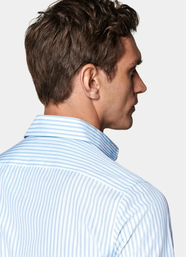 Suitsupply Chemises Classiques*Chemise coupe ajustée en popeline bleue à rayures