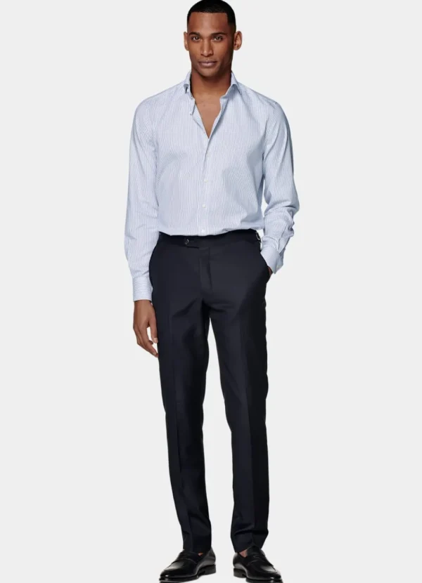 Suitsupply Chemises Traveller | Chemises Classiques*Chemise coupe ajustée en Royal Oxford bleu marine à rayures