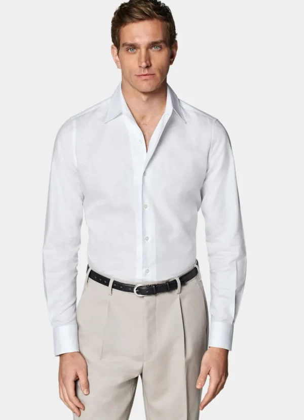 Suitsupply Chemises Classiques*Chemise coupe Slim à col classique d'une seule pièce blanche