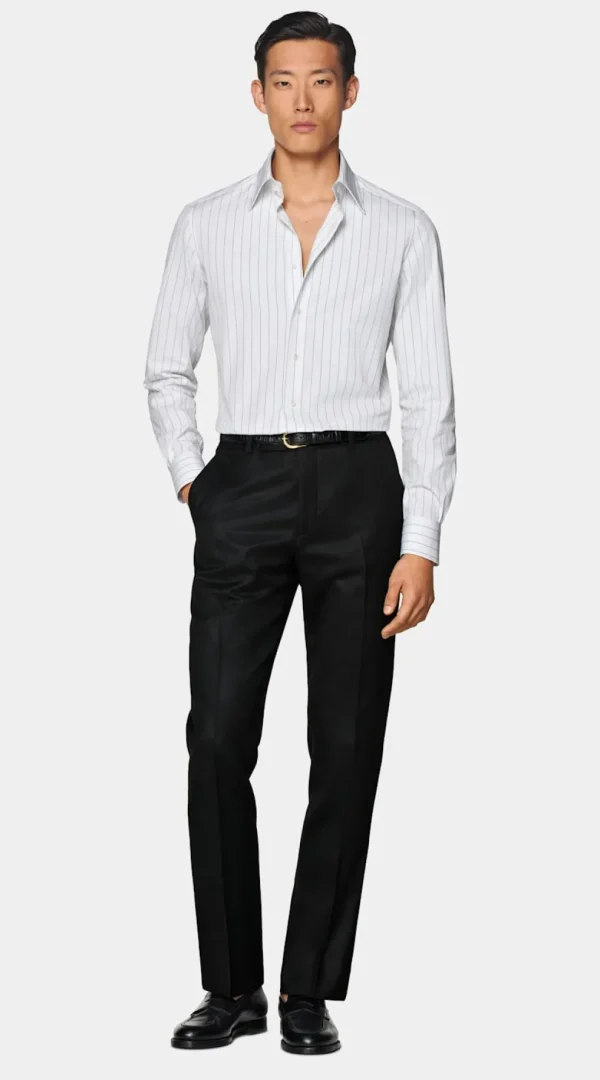 Suitsupply Chemises Classiques*Chemise coupe Tailored à col en pointe blanche à rayures