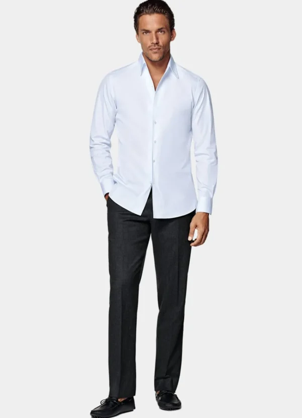 Suitsupply Chemises Classiques*Chemise coupe Tailored à col classique d'une seule pièce bleu clair