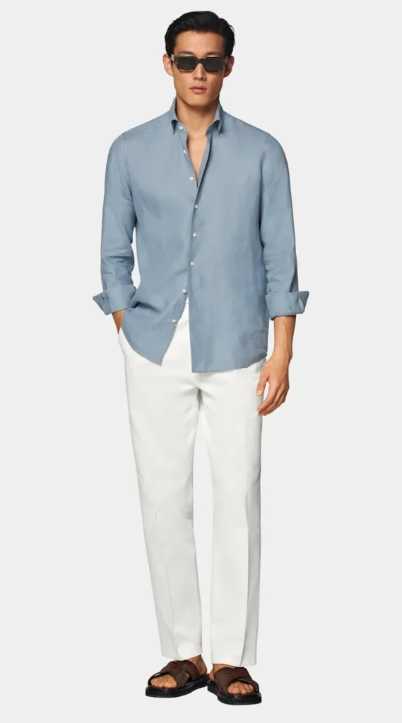 Suitsupply Chemises Décontractées*Chemise coupe Tailored bleu moyen