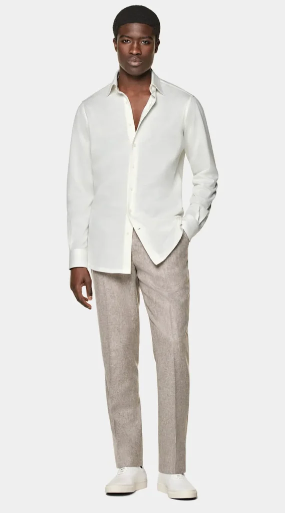 Suitsupply Chemises Décontractées | Chemises En Maille*Chemise coupe Tailored blanc cassé