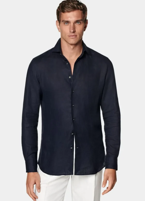 Suitsupply Chemises Décontractées*Chemise coupe Tailored bleu marine