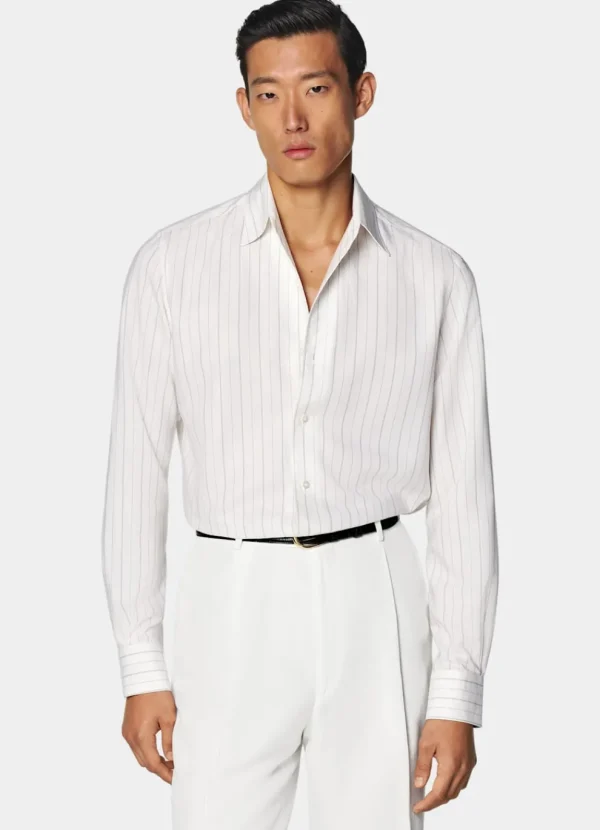 Suitsupply Chemises Classiques | Chemises Décontractées*Chemise coupe Tailored blanc cassé à rayures