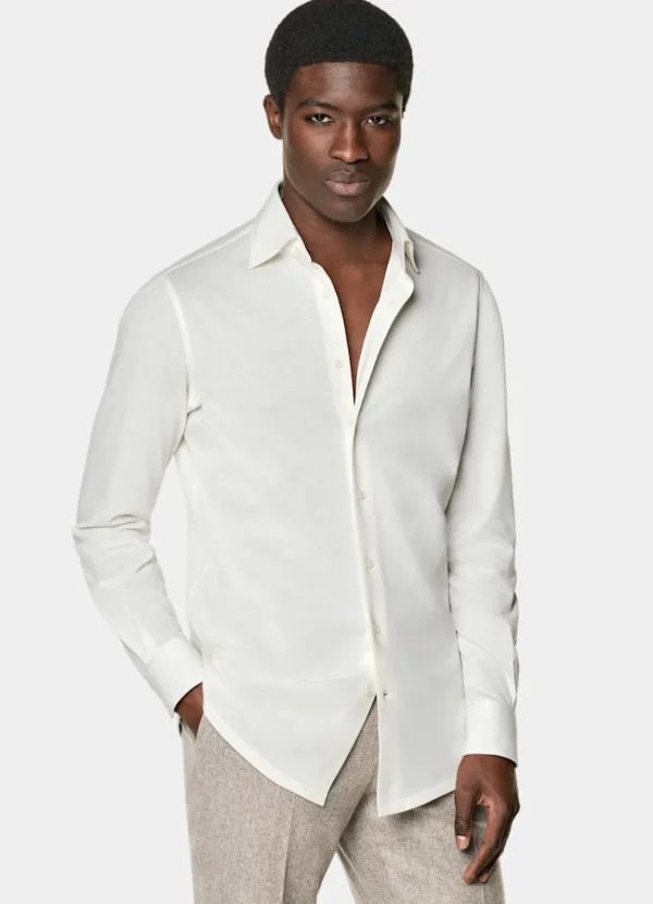 Suitsupply Chemises Décontractées | Chemises En Maille*Chemise coupe Tailored blanc cassé