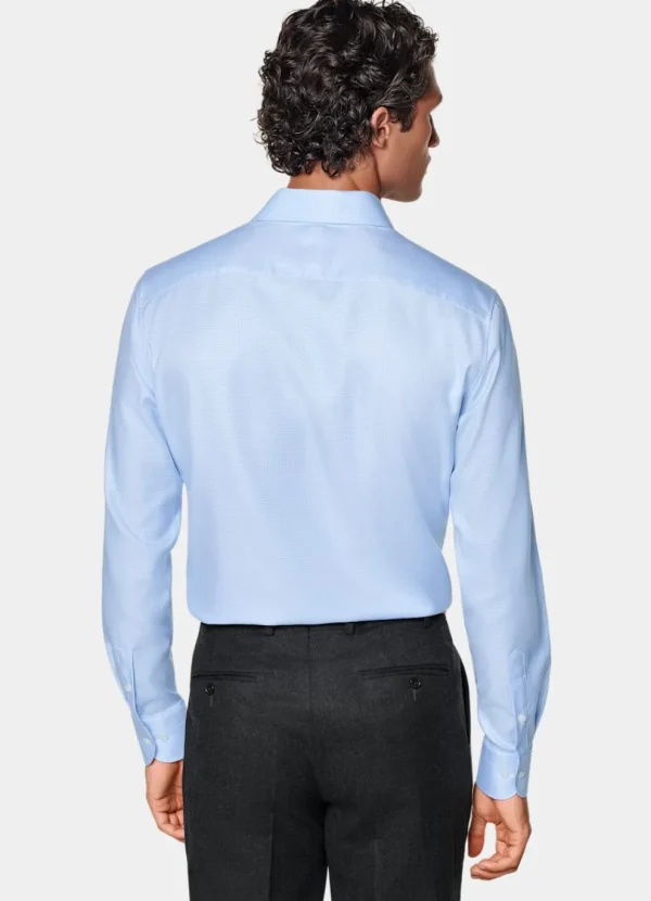 Suitsupply Chemises Traveller | Chemises Classiques*Chemise coupe Tailored bleu clair pied-de-poule