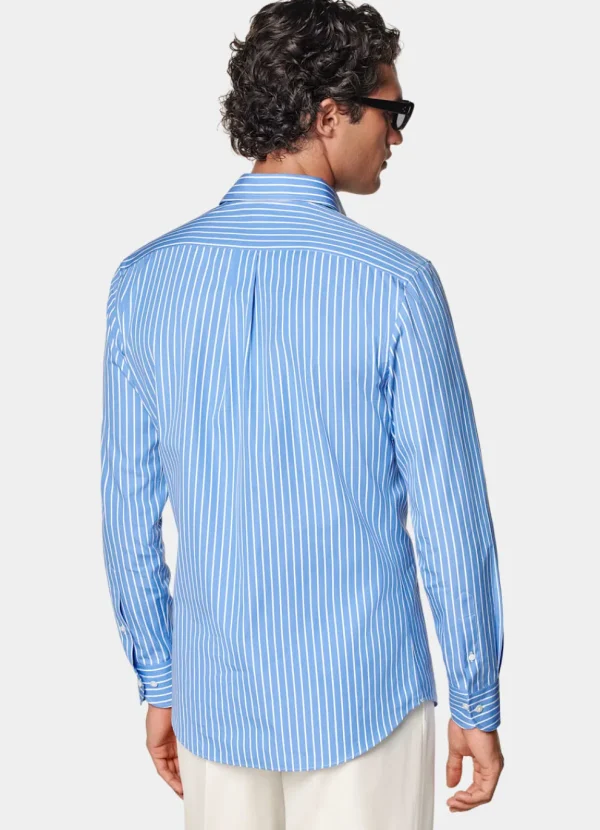 Suitsupply Chemises Décontractées*Chemise coupe Tailored bleu moyen à rayures