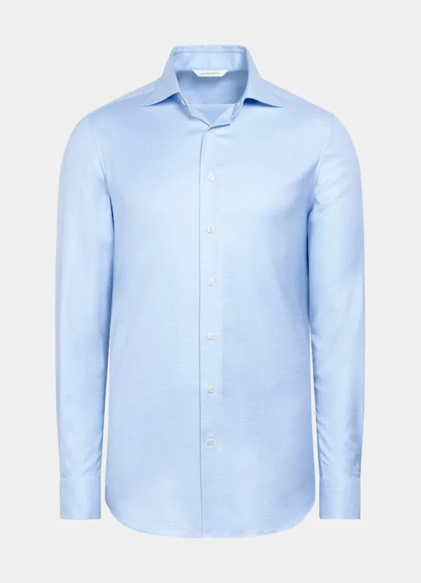 Suitsupply Chemises Traveller | Chemises Classiques*Chemise coupe Tailored bleu clair pied-de-poule