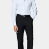 Suitsupply Chemises Classiques*Chemise coupe Tailored en popeline bleu clair à rayures