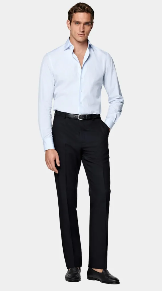 Suitsupply Chemises Classiques*Chemise coupe Tailored en popeline bleu clair à rayures