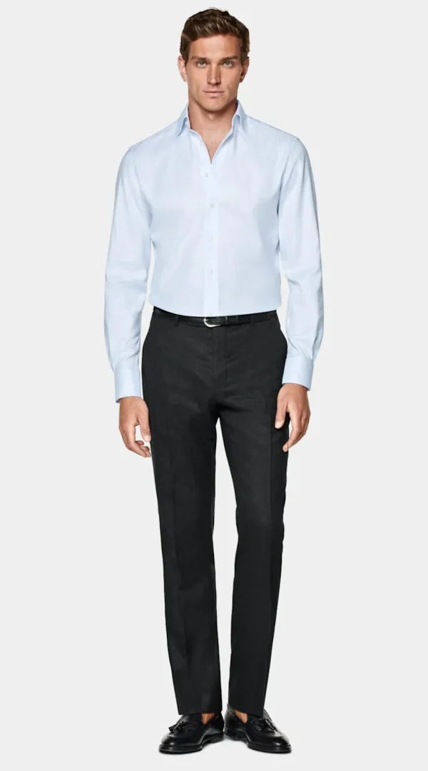 Suitsupply Chemises Traveller | Chemises Classiques*Chemise coupe Tailored en oxford bleu clair à rayures